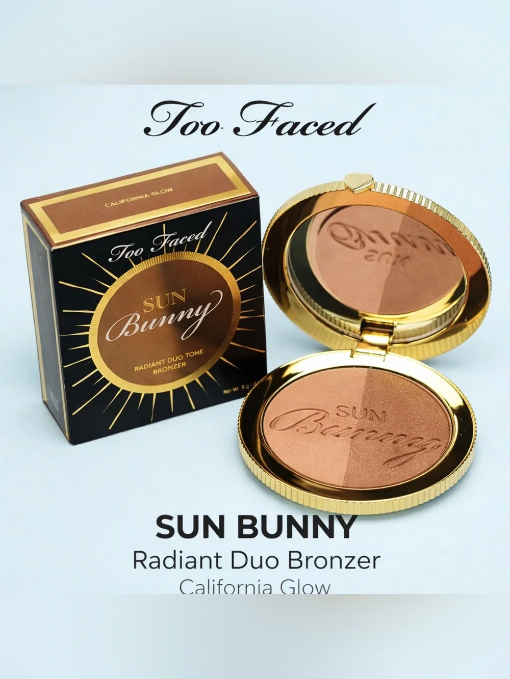 ✨ NEW Too Faced Sun Bunny Radiant Duo Bronzer California Glow BNIB Full Size ✨